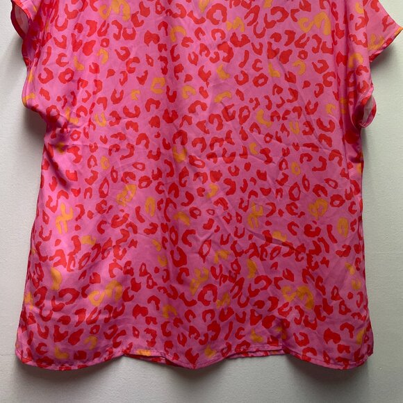 pink/gold leopard print top in large - Picture 2 of 2